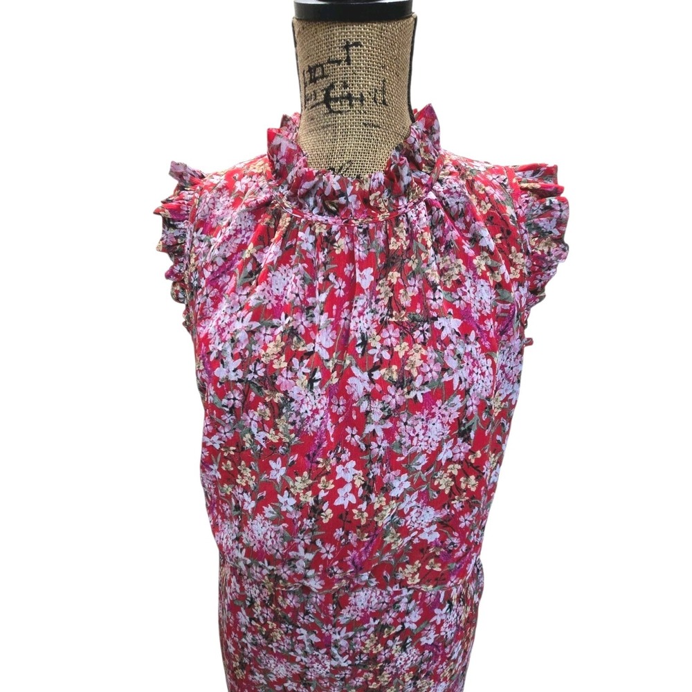 NWT Ali & Jay Anthropologie It's You Girl Wide Leg Jumpsuit Red Floral Size L - Picture 5 of 14